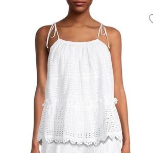 Like New TOCCIN Eyelet Lace Swing Tank Top